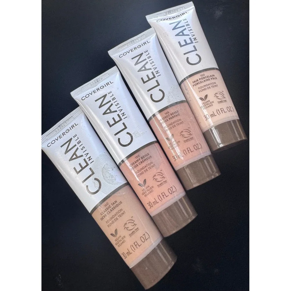 Covergirl Clean Invisible Foundation Vegan 30mL Makeup Artist Lot of 4 Variety